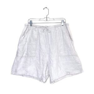 Vtg BAY STREET Women's‎ 100% Linen Tan Shorts Stretch Loose Flowy Plus Size 1X